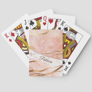 Personalisiert Name Luxury Marmor Rose Spielkarten