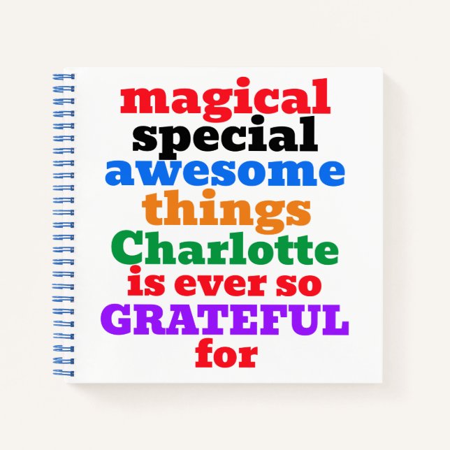 Personalisiert Name Magic Gratitude Notebook Notizbuch (Vorderseite)