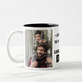 Personalisiert Name Man Myth Legendary Vater Foto Zweifarbige Tasse