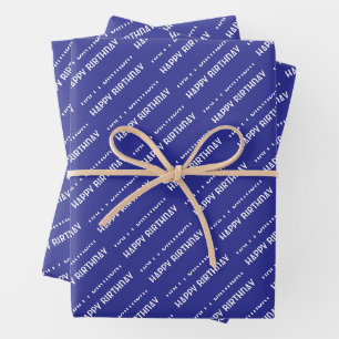 PERSONALISIERT NAME MODERN STYLISH HAPPY BIRTHDAY  GESCHENKPAPIER SET