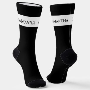 Personalisiert Name Monogram Basic Minimalistisch Socken