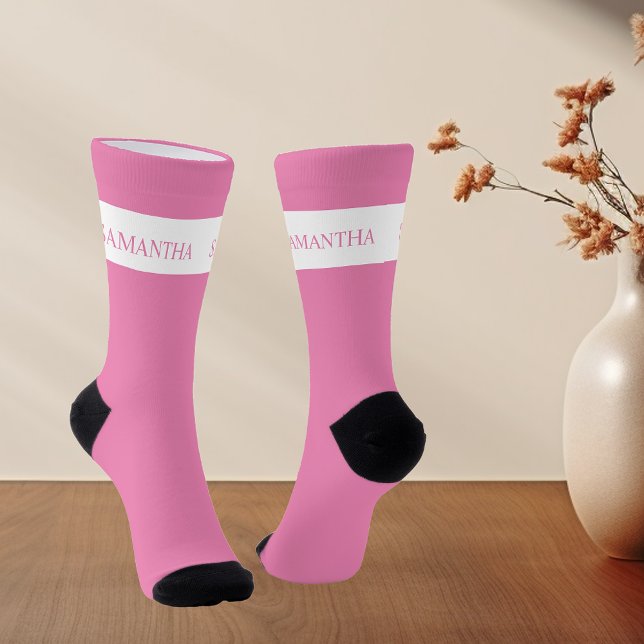 Personalisiert Name Monogram Basic Minimalistisch Socken (Von Creator hochgeladen)