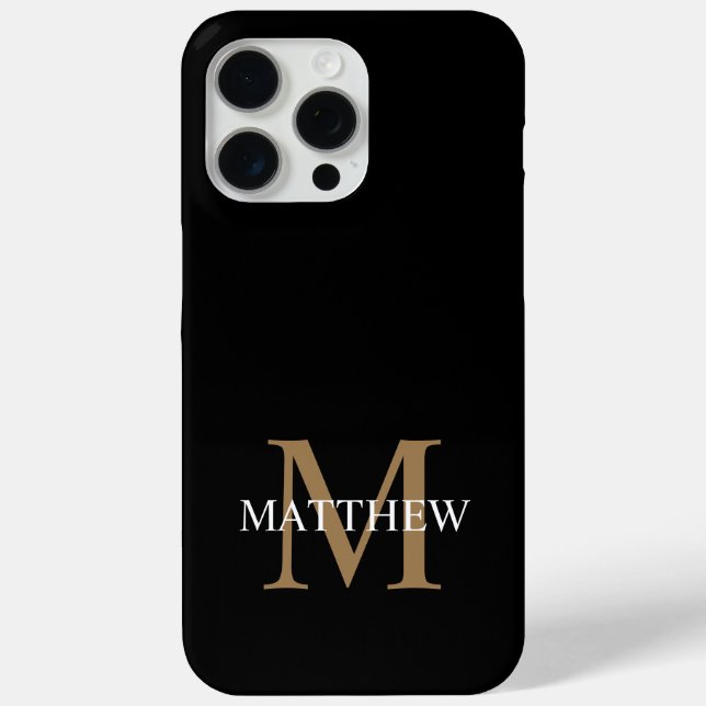 Personalisiert Name Monogram Black Case-Mate iPhone Hülle (Rückseite)