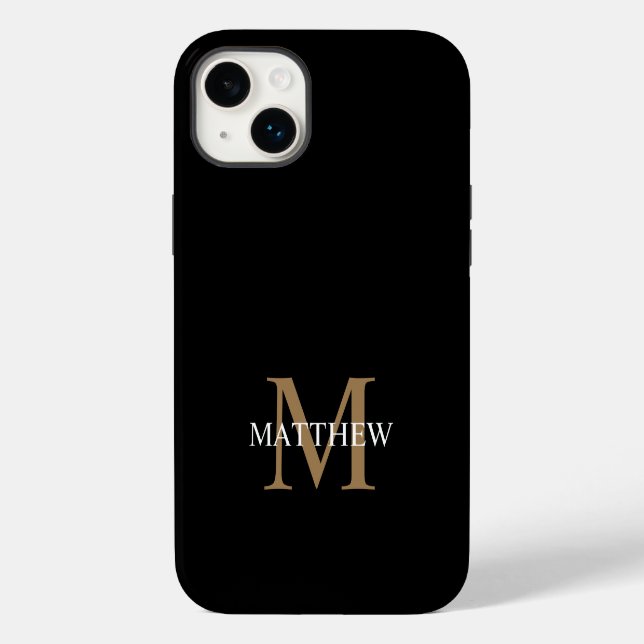 Personalisiert Name Monogram Black Case-Mate iPhone Hülle (Rückseite)
