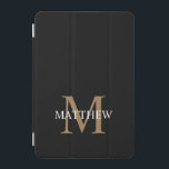 Personalisiert Name Monogram Black iPad Mini Hülle<br><div class="desc">Erstellen Sie mit Ihrem individuelle Name und Monogramm Ihr eigenes personalisiertes schwarzes,  rundes Pad-Gehäuse.</div>