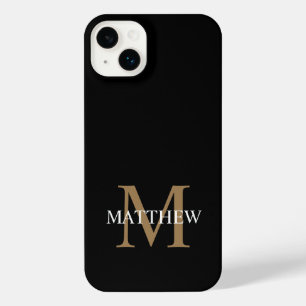 Personalisiert Name Monogram Black iPhone 14 Plus Hülle
