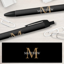 Personalisiert Name Monogram Black