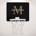 Personalisiert Name Monogram Black Mini Basketball Netz<br><div class="desc">Erstellen Sie Ihren eigenen personalisierten schwarzen runden Basketballkorb mit individuelle Name und Monogramm.</div>