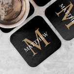 Personalisiert Name Monogram Black Rechteckiger Pappuntersetzer<br><div class="desc">Erstellen Sie Ihren eigenen personalisierten runden Untersetzer mit individuelle Name und Monogramm.</div>