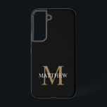 Personalisiert Name Monogram Black Samsung Galaxy Hülle<br><div class="desc">Erstellen Sie mit Ihrem individuelle Name und Monogramm Ihre eigene personalisierte schwarze,  runde Telefonzelle.</div>