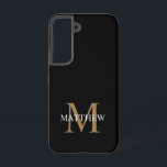 Personalisiert Name Monogram Black Samsung Galaxy Hülle<br><div class="desc">Erstellen Sie mit Ihrem individuelle Name und Monogramm Ihre eigene personalisierte schwarze,  runde Telefonzelle.</div>