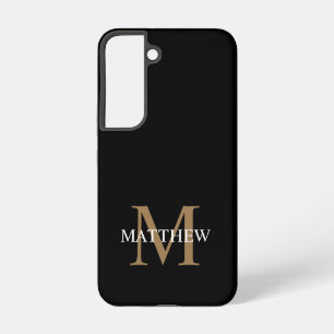 Personalisiert Name Monogram Black Samsung Galaxy Hülle