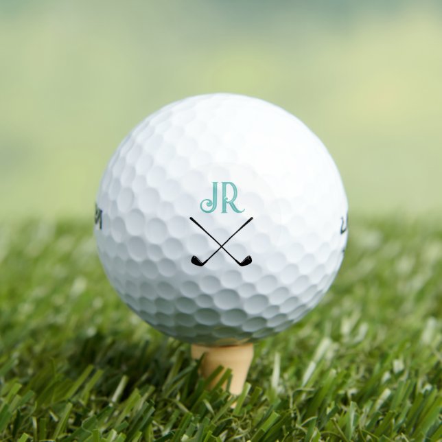 Personalisiert Name Monogram Golf Clubs Golfball (Insitu T-Shirt)