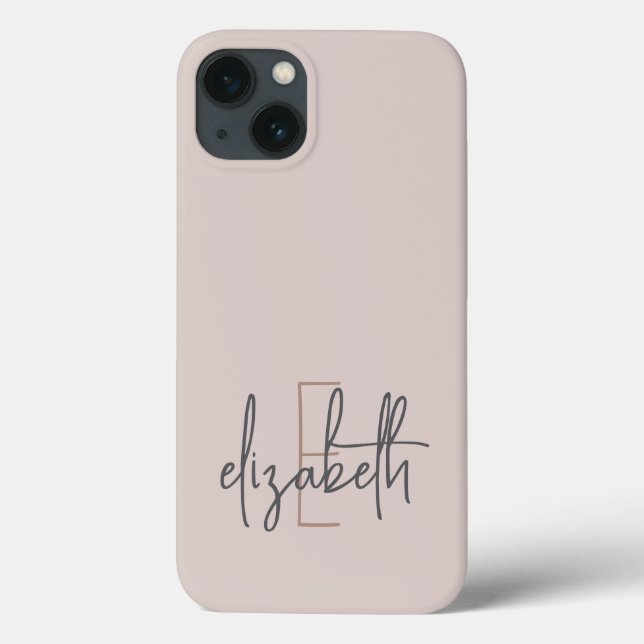 Personalisiert Name Monogram Pink Case-Mate iPhone Hülle (Rückseite)