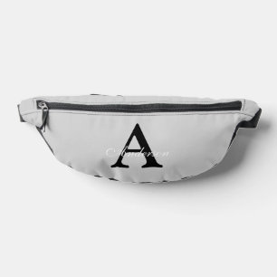 Personalisiert Name Monogram Silver Background Bauchtasche