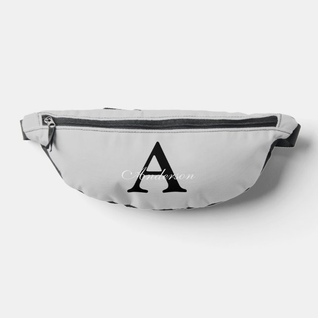 Personalisiert Name Monogram Silver Background Bauchtasche (Ablage )