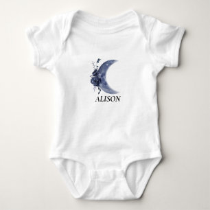 Personalisiert Name Moon Blume Baby Individuelle N Strampler