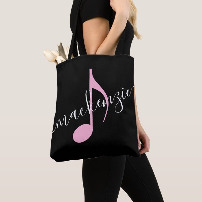 Personalisiert Name Musiknote Schwarz und Rosa (Von Nahem)