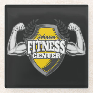 Personalisiert NAME Muskel-Fitness-Trainingsgerät Glasuntersetzer