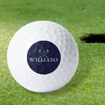 Personalisiert Name Navy Blue Golf Clubs Golfball<br><div class="desc">Personalisieren Sie den Namen in klassischer Typografie,  um ein einzigartiges Golfgeschenk zu schaffen und für jeden Golfer zu behalten. Entwickelt von Thisisnotme©</div>