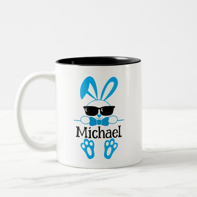 Personalisiert Name Oaster Blue Sonnenbrille Zweifarbige Tasse (Links)