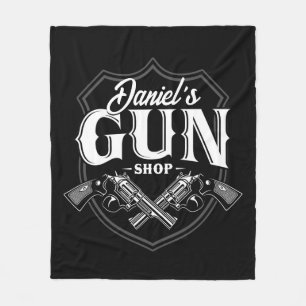Personalisiert NAME Old Revolvers Gun Shop Feuerwa Fleecedecke