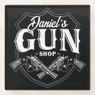 Personalisiert NAME Old Revolvers Gun Shop Feuerwa Glasuntersetzer