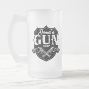 Personalisiert NAME Old Revolvers Gun Shop Feuerwa Mattglas Bierglas