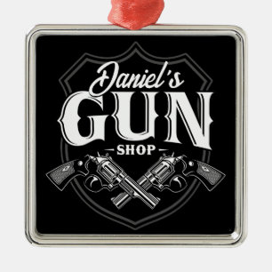Personalisiert NAME Old Revolvers Gun Shop Feuerwa Ornament Aus Metall