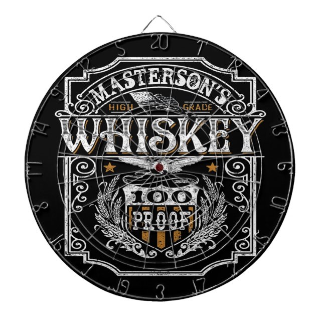 Personalisiert NAME Old West Whiskey Brauerei Bar Dartscheibe (vorne)