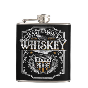 Personalisiert NAME Old West Whiskey Brauerei Bar Flachmann