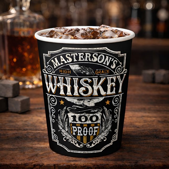 Personalisiert NAME Old West Whiskey Brauerei Bar Pappbecher (Von Creator hochgeladen)