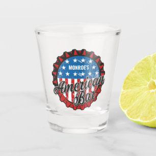 Personalisiert NAME Patriotic USA Flag American Ba Schnapsglas
