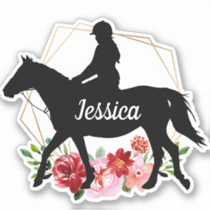 Personalisiert Name Pferd Silhouette Reitschia Sti Aufkleber