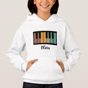Personalisiert NAME Pianist Klaviertasten Hoodie