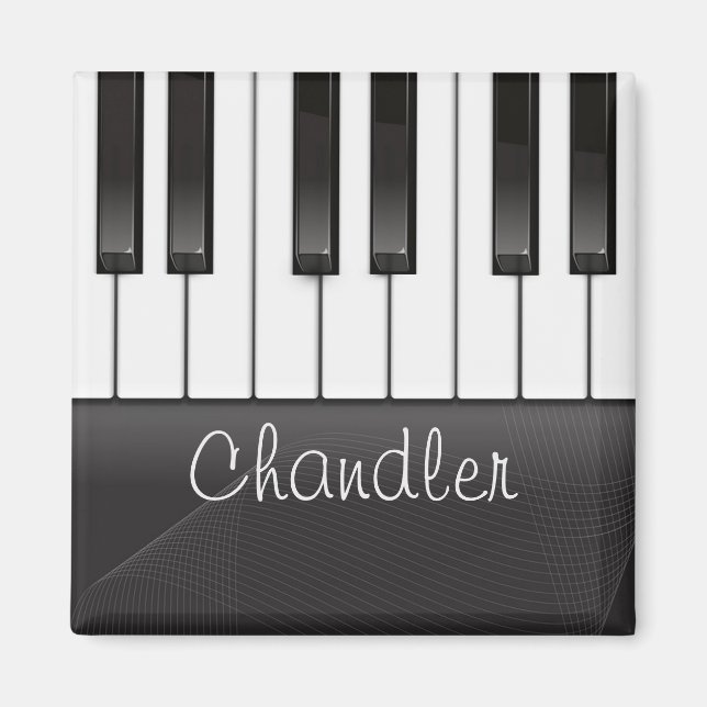 Personalisiert NAME Pianist Piano Keys Music Teach Magnet (Vorne)