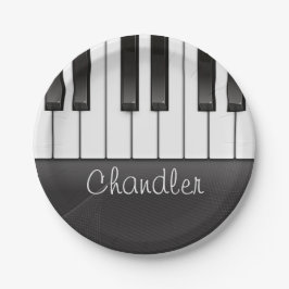 Personalisiert NAME Pianist Piano Keys Music Teach Pappteller