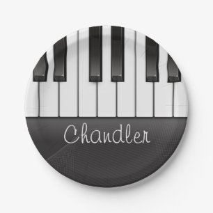Personalisiert NAME Pianist Piano Keys Music Teach Pappteller