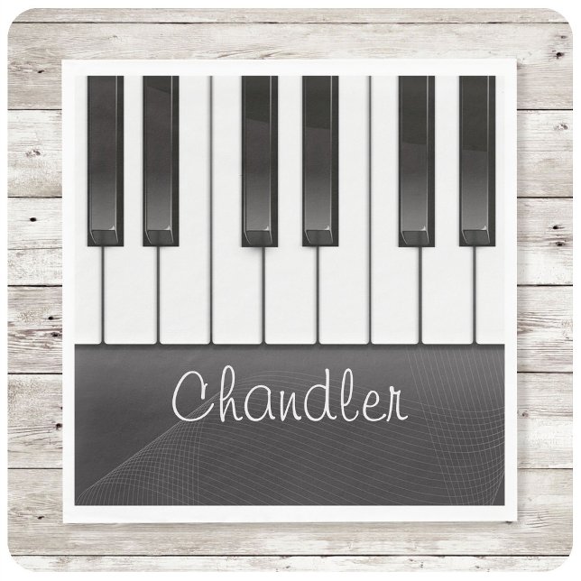 Personalisiert NAME Pianist Piano Keys Music Teach Serviette (Von Creator hochgeladen)