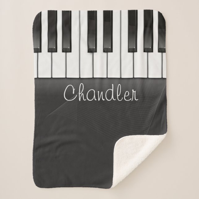 Personalisiert NAME Pianist Piano Keys Music Teach Sherpadecke (Vorderseite)