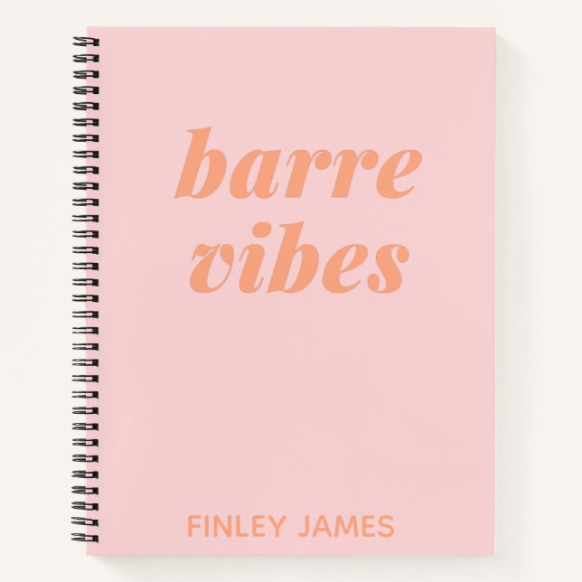 Personalisiert Name Pink Barre Ballett Fitness Dan Notizbuch (Vorderseite)