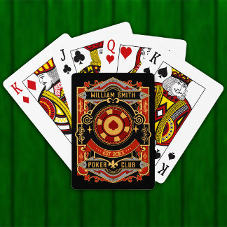 personalisiert Name Poker Club Game Retro Spielkarten