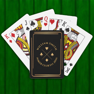 personalisiert Name Poker Club Gold Spielkarten