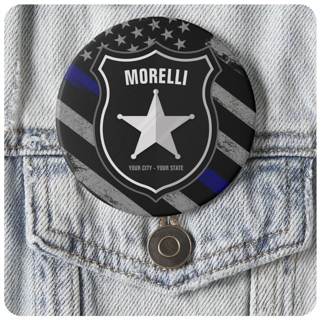 Personalisiert NAME Police Officer Sheriff Polizis Button (Von Creator hochgeladen)