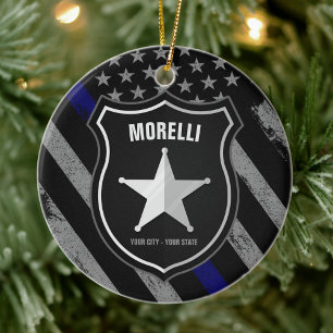 Personalisiert NAME Police Officer Sheriff Polizis Keramik Ornament
