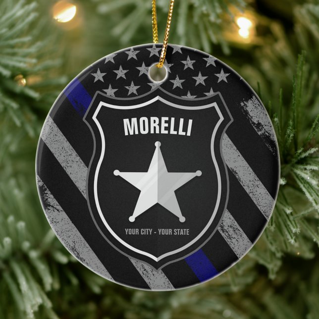 Personalisiert NAME Police Officer Sheriff Polizis Keramik Ornament (Von Creator hochgeladen)