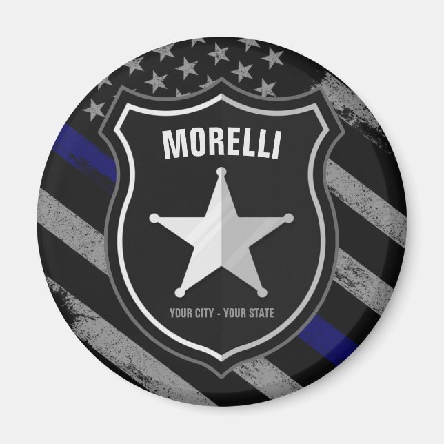 Personalisiert NAME Police Officer Sheriff Polizis Magnet (Vorne)