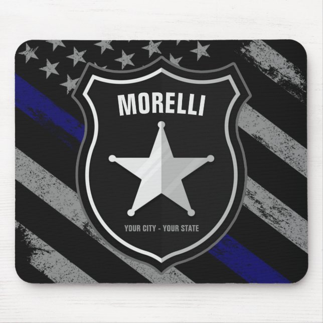 Personalisiert NAME Police Officer Sheriff Polizis Mousepad (Vorne)