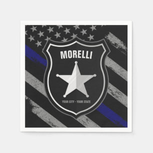Personalisiert NAME Police Officer Sheriff Polizis Serviette