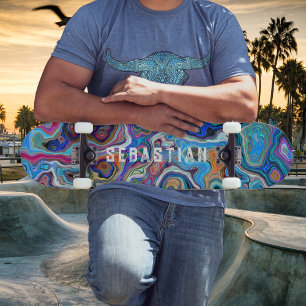 Personalisiert Name Psychedelic Abstrakt Skateboar Skateboard